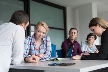 Image showing Business Team At A Meeting at modern office building