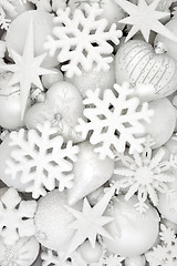 Image showing Christmas Snowflake Decorations and Baubles 