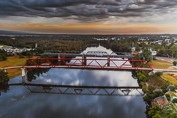 Image showing Tw bridges over Nepean River Penrith