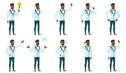 Image showing Vector set of illustrations with groom character.