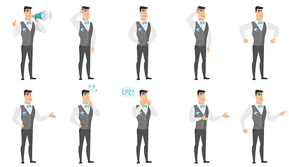 Image showing Vector set of illustrations with groom character.