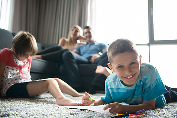 Image showing young couple spending time with kids