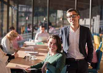 Image showing Business Team At A Meeting at modern office building