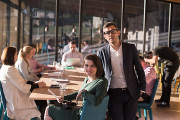 Image showing Business Team At A Meeting at modern office building