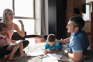 Image showing young couple spending time with kids