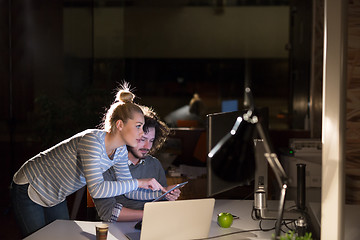 Image showing young designers in the night office