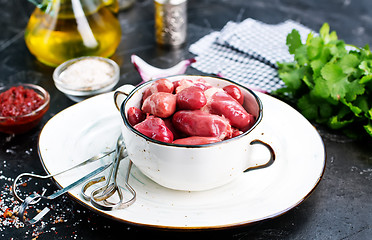 Image showing raw chicken hearts