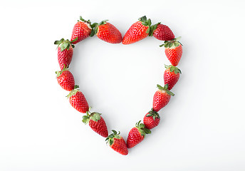 Image showing heart shape made of strawberries