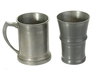 Image showing Two tin mugs