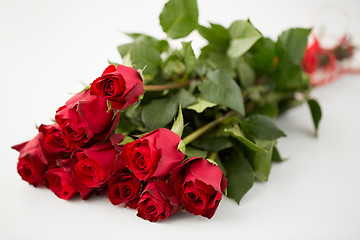 Image showing close up of red roses bunch