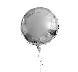 Image showing one silver helium balloon over white background