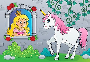 Image showing Princess in window and unicorn theme 2