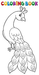 Image showing Coloring book peacock theme 2