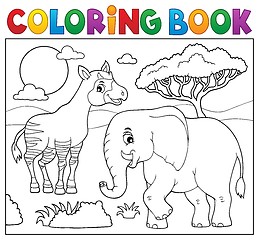 Image showing Coloring book African nature topic 7