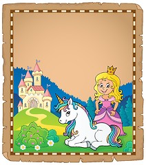 Image showing Princess and unicorn theme parchment 2