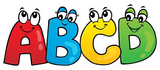 Image showing Cartoon ABCD letters theme 1