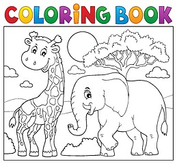 Image showing Coloring book African nature topic 8