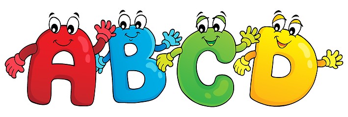 Image showing Cartoon ABCD letters theme 3