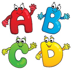 Image showing Cartoon ABCD letters theme 2