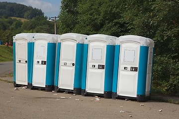 Image showing Toilets installed at a public event