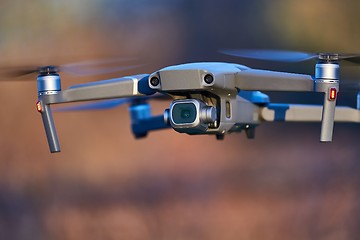 Image showing Drone flying outdoors