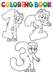 Image showing Coloring book children with numbers