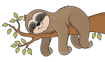 Image showing Sleeping sloth theme image 1