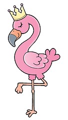 Image showing Flamingo with crown theme image 1