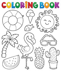 Image showing Coloring book summer theme collection 1