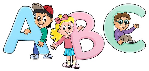 Image showing Children with letters ABC theme 2