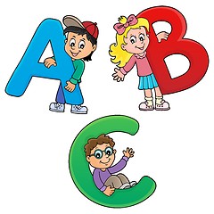 Image showing Children with letters ABC theme 1