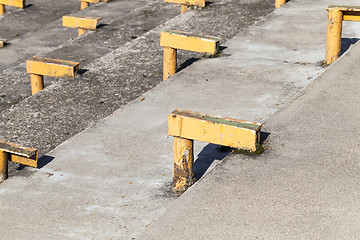 Image showing metal supports for benches