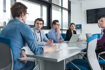 Image showing Business Team At A Meeting at modern office building