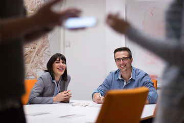 Image showing Business Team At A Meeting at modern office building