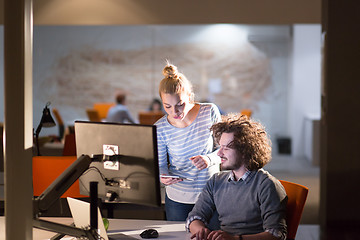 Image showing young designers in the night office