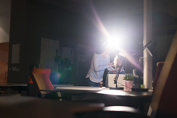 Image showing young designers in the night office