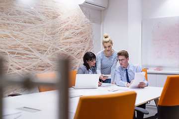 Image showing Business Team At A Meeting at modern office building