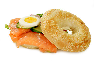 Image showing Salmon bagel