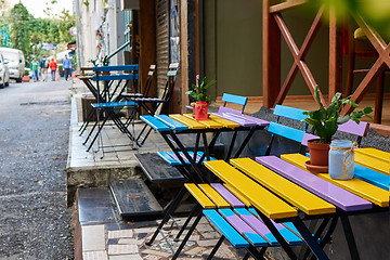 Image showing Turkish street cafe in Istanbul.