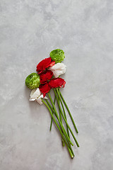 Image showing colorful bouquet of flowers on a gray background