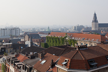 Image showing view from above the top of tower