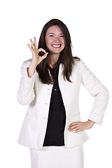 Image showing Beautiful Girl Giving the OK Sign