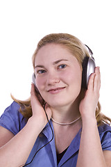 Image showing Cute Girl Listening to Music