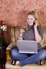 Image showing Girl working on her Laptop