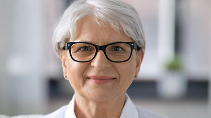 Image showing portrait of happy senior woman in glasses