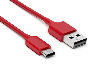 Image showing Red usb cables