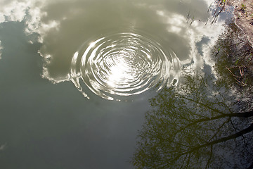 Image showing Circles on the water