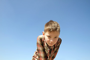 Image showing Happy boy play on square