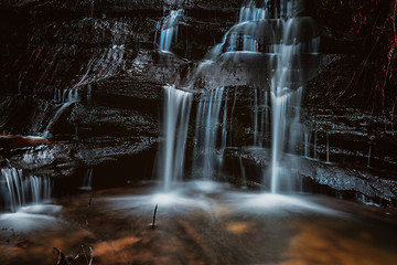 Image showing Mountain stream cascades