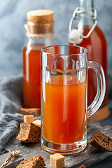 Image showing Bread kvass. Refreshing drink of Russian cuisine.